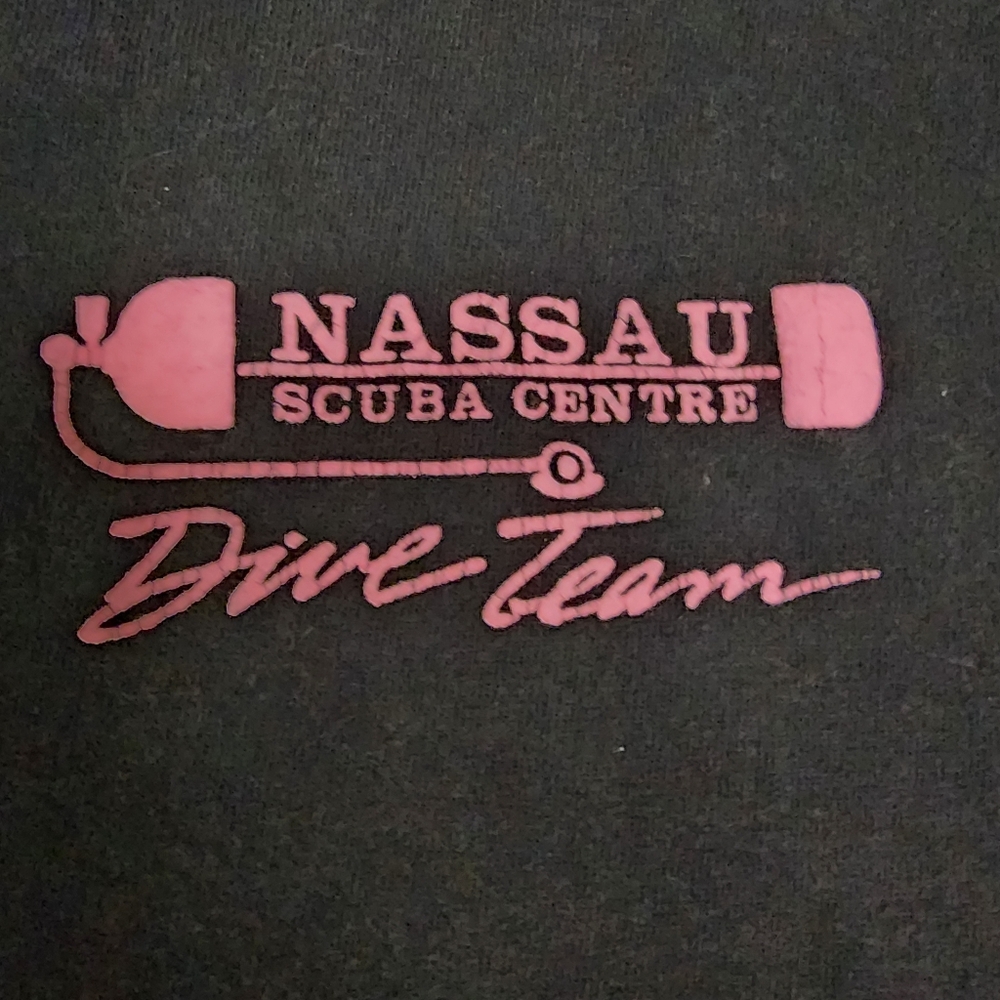 Vintage '92 Black Graphic Tee XL with Pink Diver & Mermaid Single Stitch - Picture 8 of 14